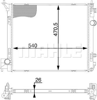 MAHLE CR 1595 000S - Радіатор, охолодження двигуна autocars.com.ua
