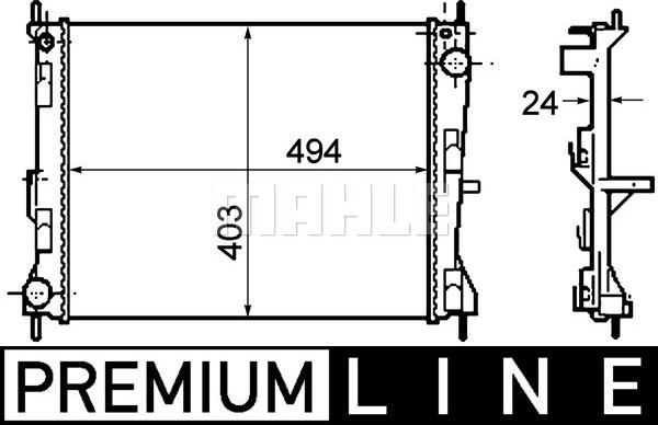 MAHLE CR 1691 000P - Радіатор, охолодження двигуна autocars.com.ua