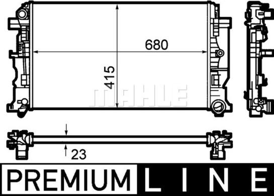 MAHLE CR 1710 000P - Радіатор, охолодження двигуна autocars.com.ua