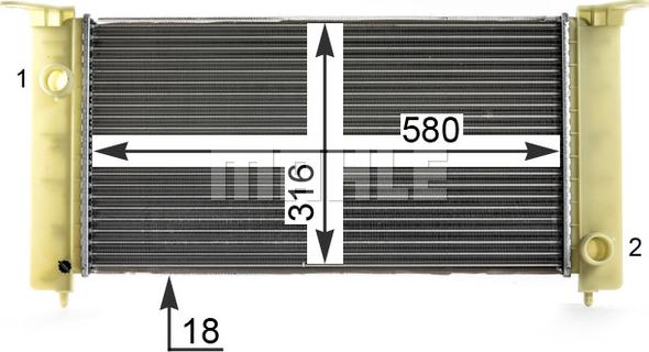 MAHLE CR 1992 000P - Радіатор, охолодження двигуна autocars.com.ua