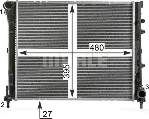 MAHLE CR 2000 000P - Радіатор, охолодження двигуна autocars.com.ua