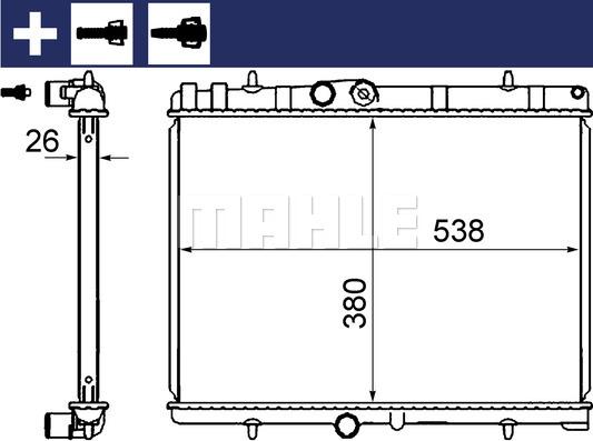 MAHLE CR 2014 000S - Радиатор, охлаждение двигателя avtokuzovplus.com.ua