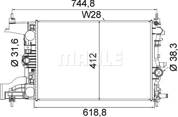 MAHLE CR 2116 000S - Радіатор, охолодження двигуна autocars.com.ua