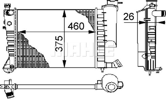 MAHLE CR 2205 000P - Радіатор, охолодження двигуна autocars.com.ua