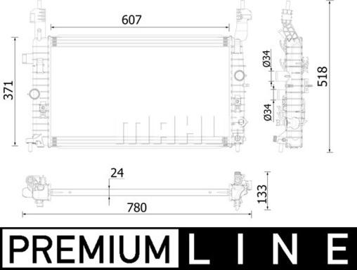 MAHLE CR 2229 000P - Радіатор, охолодження двигуна autocars.com.ua