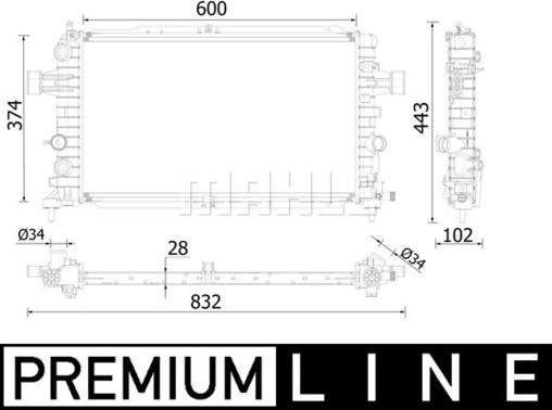 MAHLE CR 2231 000P - Радіатор, охолодження двигуна autocars.com.ua