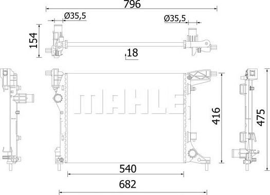 MAHLE CR 2420 000S - Радіатор, охолодження двигуна autocars.com.ua