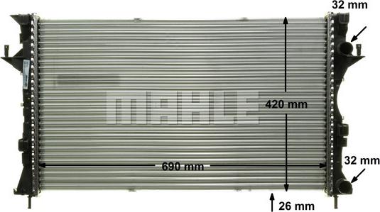 MAHLE CR 459 000P - Радіатор, охолодження двигуна autocars.com.ua