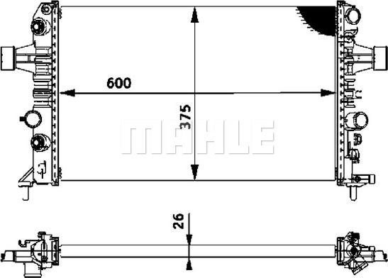 MAHLE CR 574 000P - Радіатор, охолодження двигуна autocars.com.ua