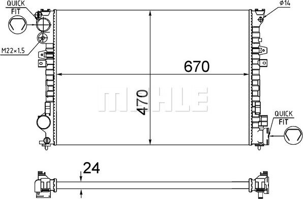 MAHLE CR 587 001S - Радиатор, охлаждение двигателя autodnr.net