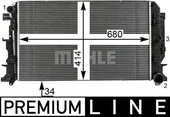 MAHLE CR 61 000P - Радіатор, охолодження двигуна autocars.com.ua