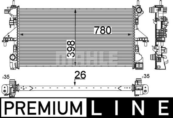 MAHLE CR 808 000P - Радіатор, охолодження двигуна autocars.com.ua