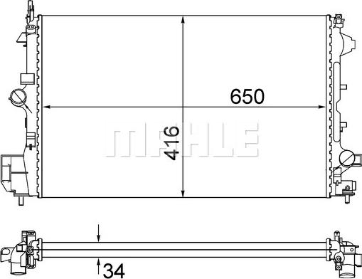 MAHLE CR 835 001S - Радіатор, охолодження двигуна autocars.com.ua