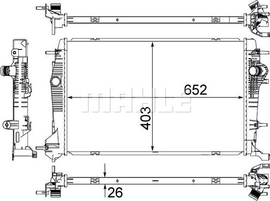 MAHLE CR 857 000S - Радіатор, охолодження двигуна autocars.com.ua