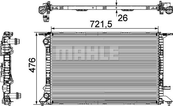 MAHLE CR 905 000P - Радіатор, охолодження двигуна autocars.com.ua