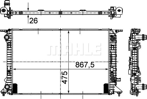 MAHLE CR 910 000P - Радіатор, охолодження двигуна autocars.com.ua