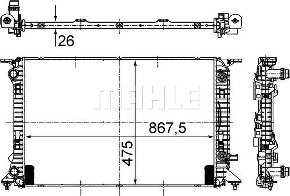 MAHLE CR 910 000S - Радіатор, охолодження двигуна autocars.com.ua