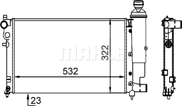 MAHLE CR 91 000S - Радіатор, охолодження двигуна autocars.com.ua