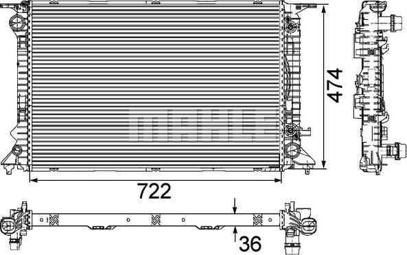 MAHLE CR 912 000P - Радіатор, охолодження двигуна autocars.com.ua