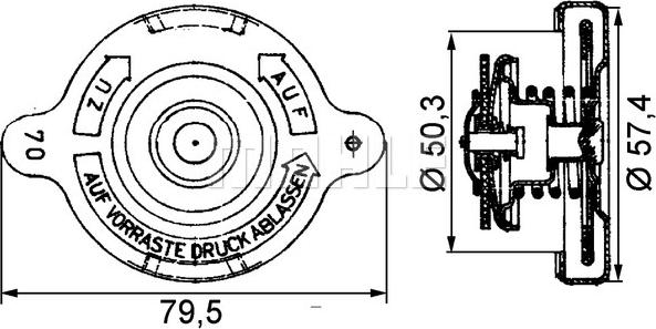 MAHLE CRB 16 000P - Крышка горловины радиатора avtokuzovplus.com.ua