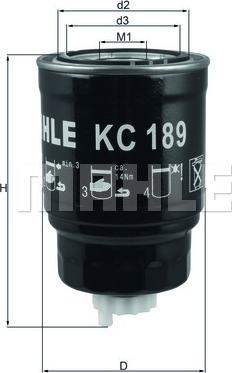 MAHLE KC 189 - Топливный фильтр avtokuzovplus.com.ua