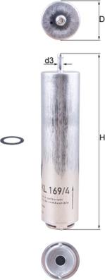 MAHLE KL 169/4D - Паливний фільтр autocars.com.ua
