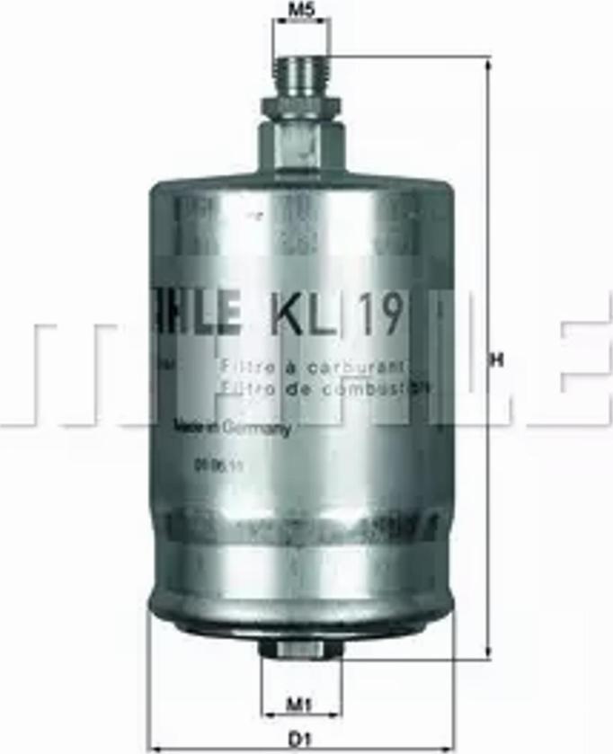 MAHLE KL 19 - Фільтр паливний 190 W201-202-124-126 M102-104-111 -94 autocars.com.ua