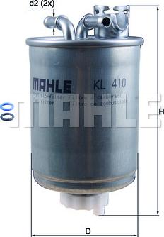 MAHLE KL 410D - Паливний фільтр autocars.com.ua