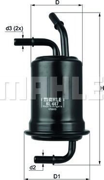 MAHLE KL 487 - Паливний фільтр autocars.com.ua