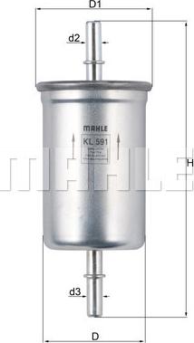 MAHLE KL 591 - Паливний фільтр autocars.com.ua