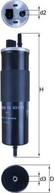 MAHLE KL 831/11 - Паливний фільтр autocars.com.ua