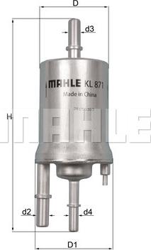 MAHLE KL 871 - Паливний фільтр autocars.com.ua