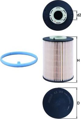 MAHLE KX 393D - Паливний фільтр autocars.com.ua