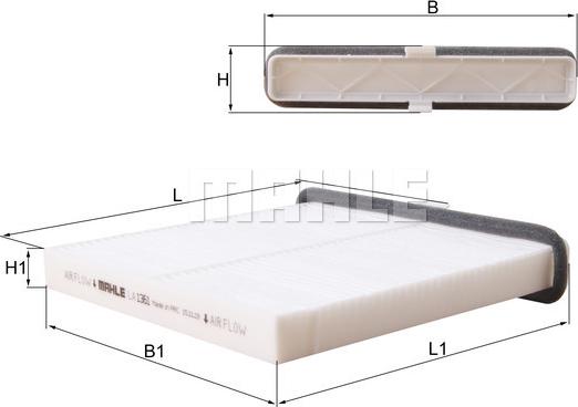 MAHLE LA 1361 - Фільтр, повітря у внутрішній простір autocars.com.ua