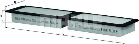 MAHLE LA 198 - Фільтр, повітря у внутрішній простір autocars.com.ua