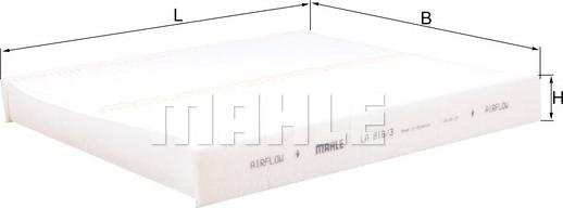 MAHLE LA 816/3 - Фільтр, повітря у внутрішній простір autocars.com.ua