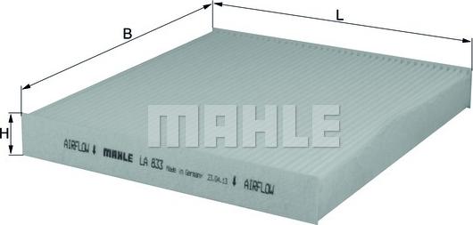 MAHLE LA 833 - Фильтр воздуха в салоне autodnr.net