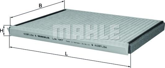 MAHLE LAK 447 - Фильтр воздуха в салоне autodnr.net