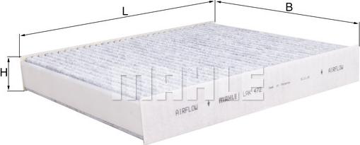 MAHLE LAK 472 - Фільтр, повітря у внутрішній простір autocars.com.ua