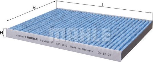 MAHLE LAO 1613 - Фільтр, повітря у внутрішній простір autocars.com.ua