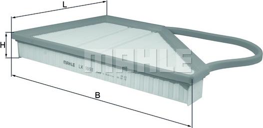 MAHLE LX 1091 - Повітряний фільтр autocars.com.ua