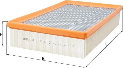 MAHLE LX 1212 - Повітряний фільтр autocars.com.ua