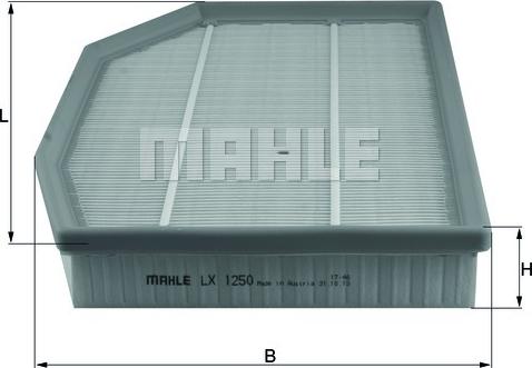 MAHLE LX 1250 - Воздушный фильтр avtokuzovplus.com.ua