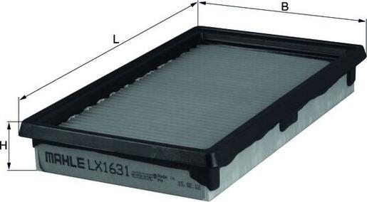 MAHLE LX 1631 - Повітряний фільтр autocars.com.ua