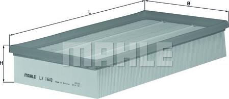 MAHLE LX 1649 - Повітряний фільтр autocars.com.ua