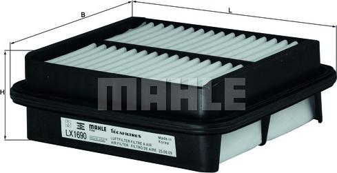 MAHLE LX 1690 - Повітряний фільтр autocars.com.ua