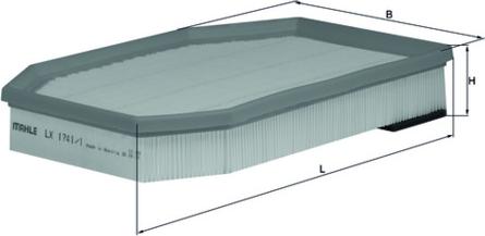 MAHLE LX 1741/1 - Повітряний фільтр autocars.com.ua