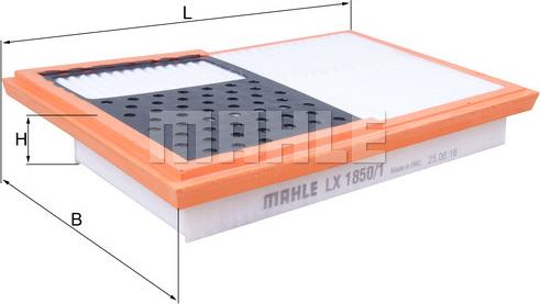 MAHLE LX 1850/1 - Воздушный фильтр avtokuzovplus.com.ua