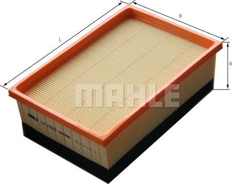 MAHLE LX 1960 - Повітряний фільтр autocars.com.ua