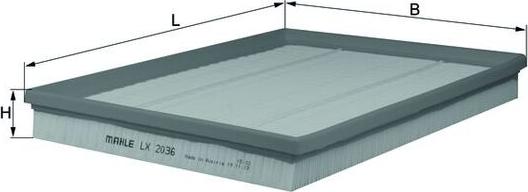 MAHLE LX 2036 - Повітряний фільтр autocars.com.ua